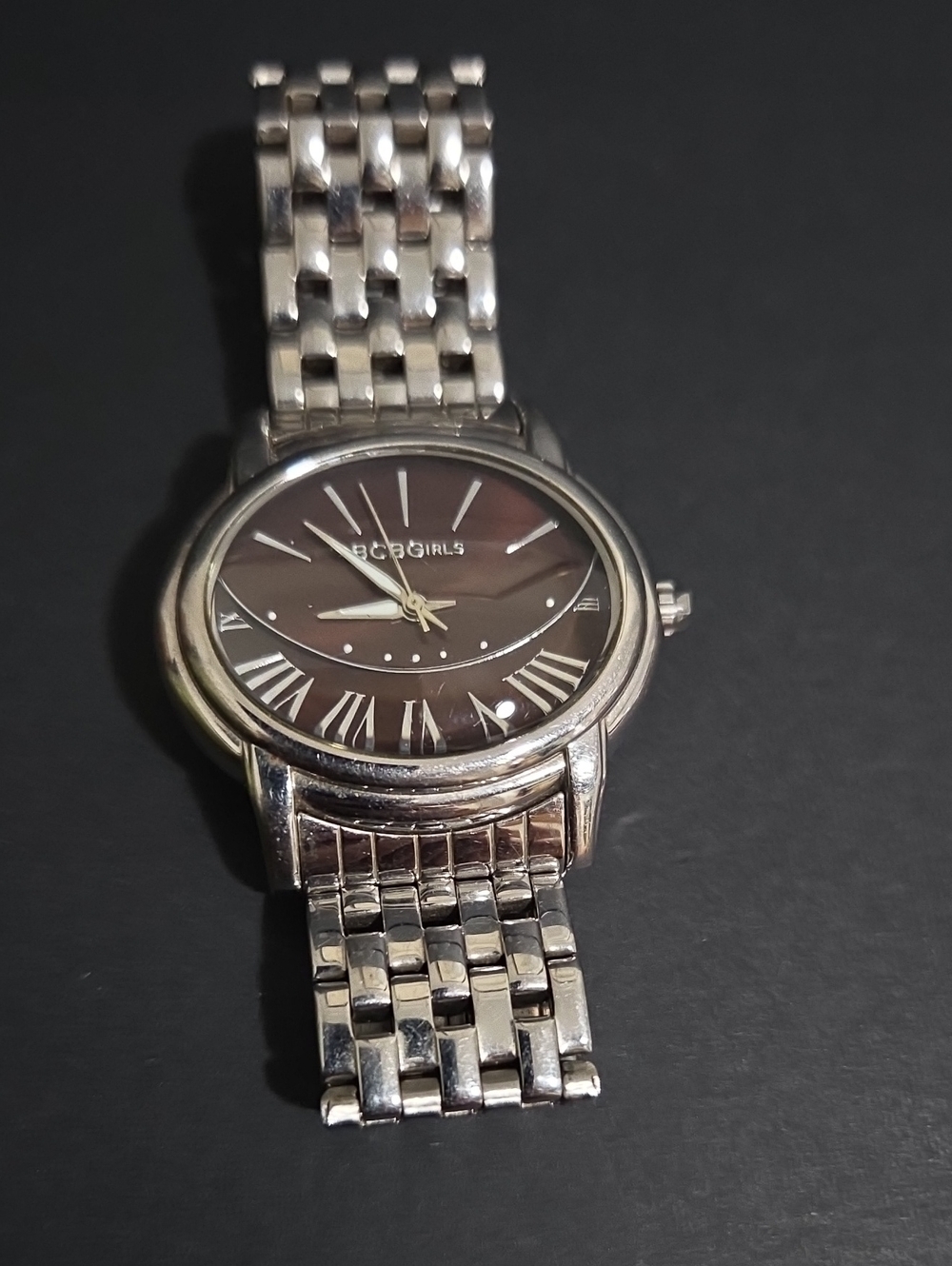 BCBGirls Watch Silver Tone Horizontal Oval Face - Untested